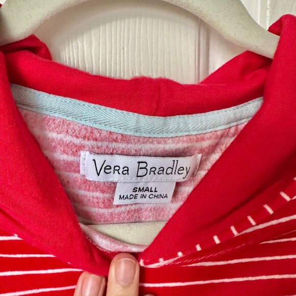 Vera Bradley Velour Snow Stripe Polar Pullover Hoodie - Size Small - Picture 3 of 5